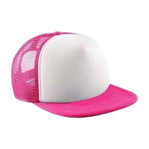 Beechfield Childrens/Kids Vintage  Trucker Cap / Fuchsia/White